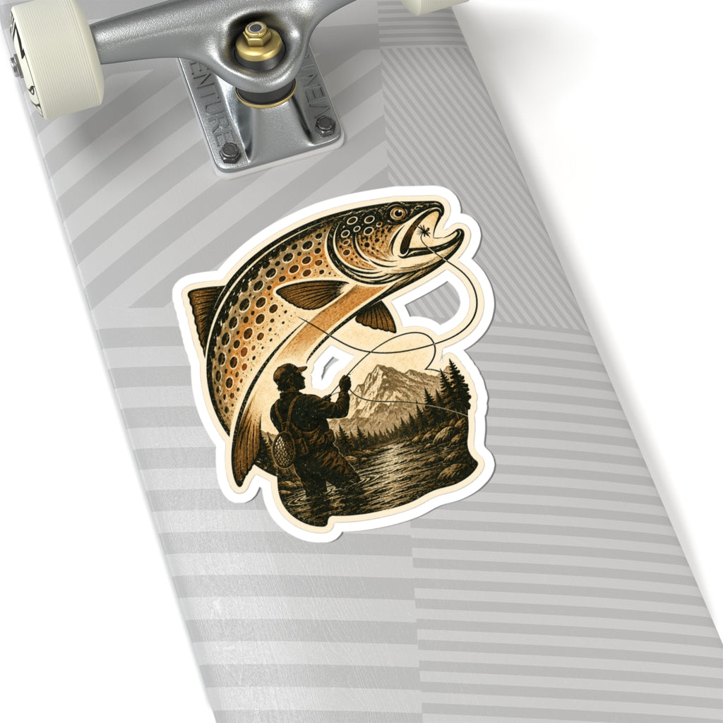 Mountain Fly Fishing Trout Sticker – Male 3 inch Matte