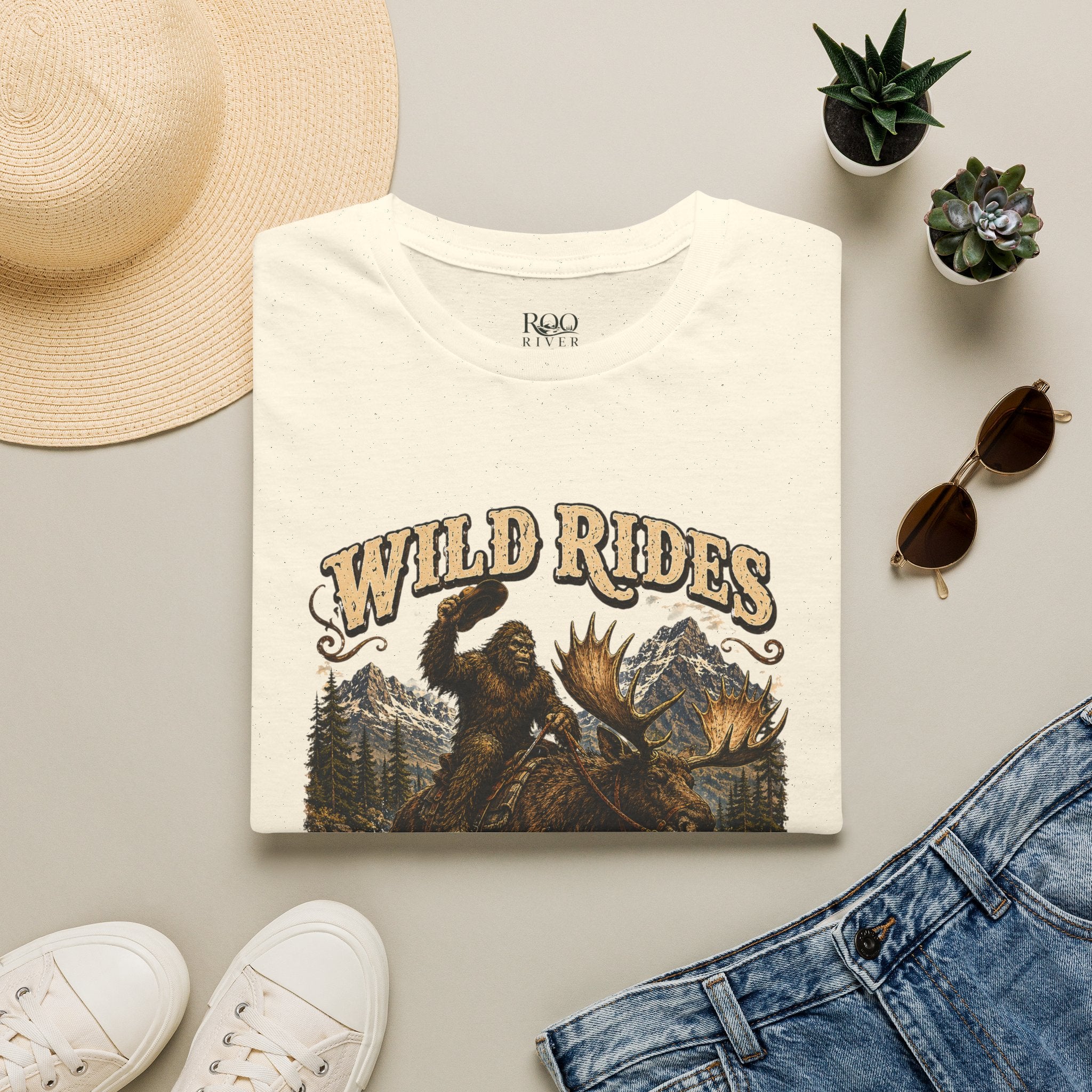 Wild Rides, Wilder Legends Bigfoot & Moose Graphic Tee