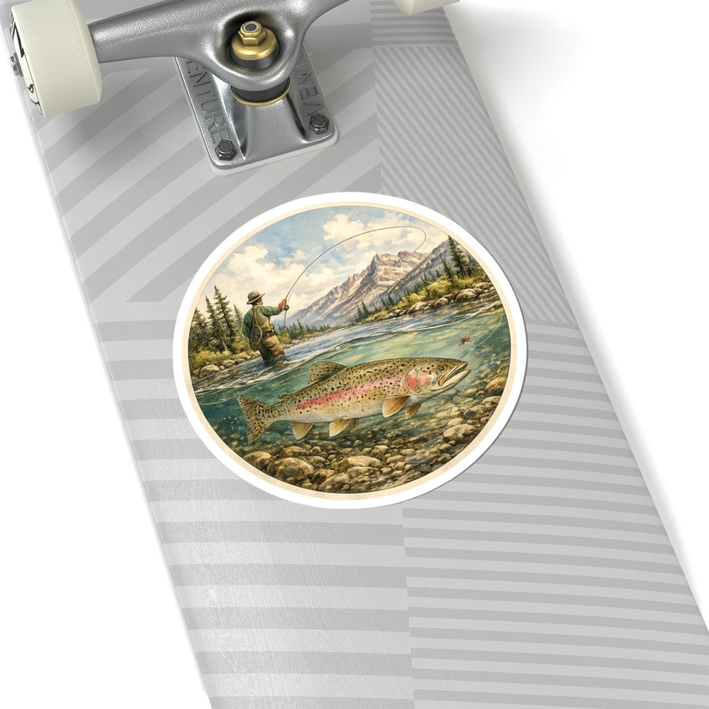 Trout Fly Fishing Sticker — 3 inch Matte