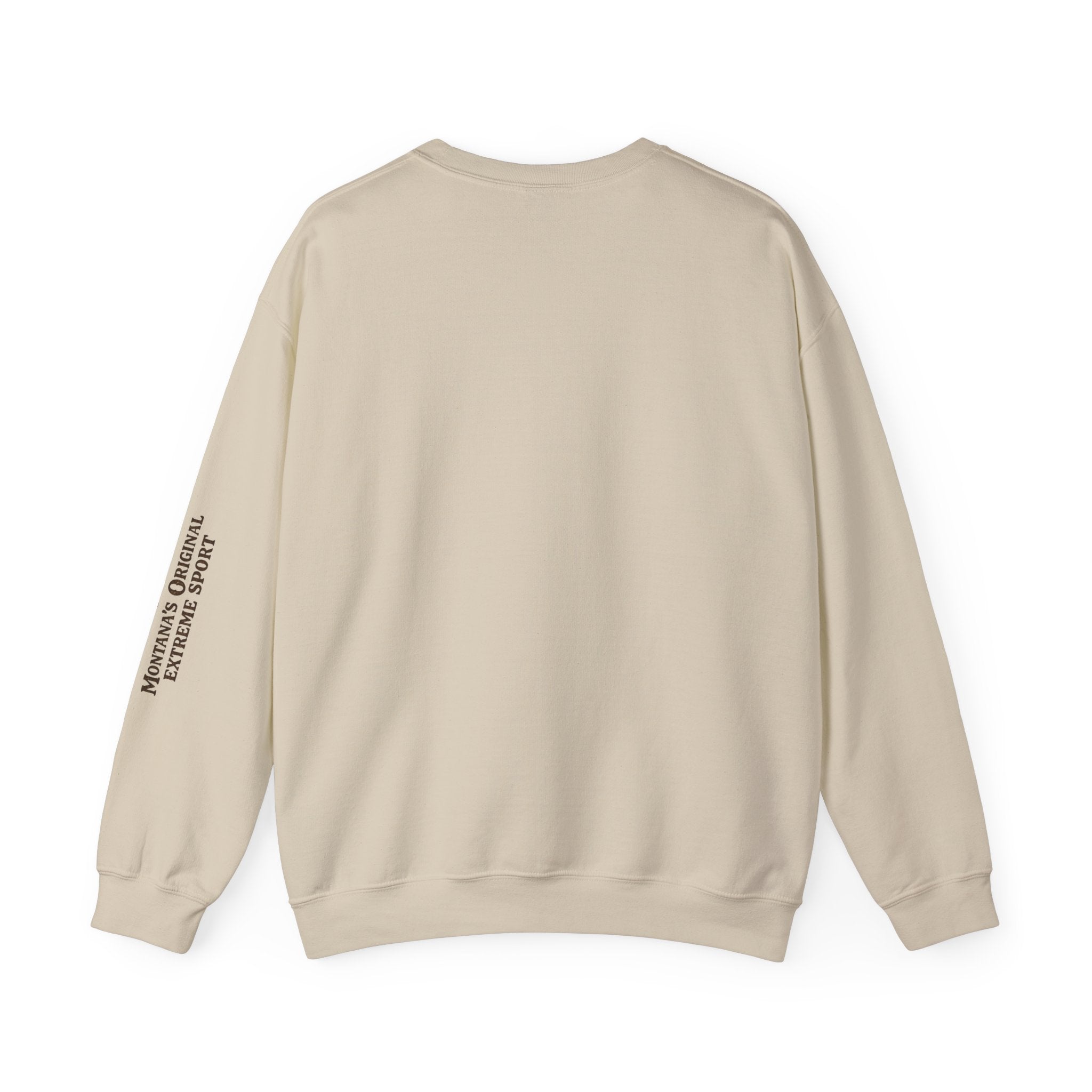 Wild Rides, Wilder Legends — Sasquatch Bison Rider, Crewneck Sweatshirt