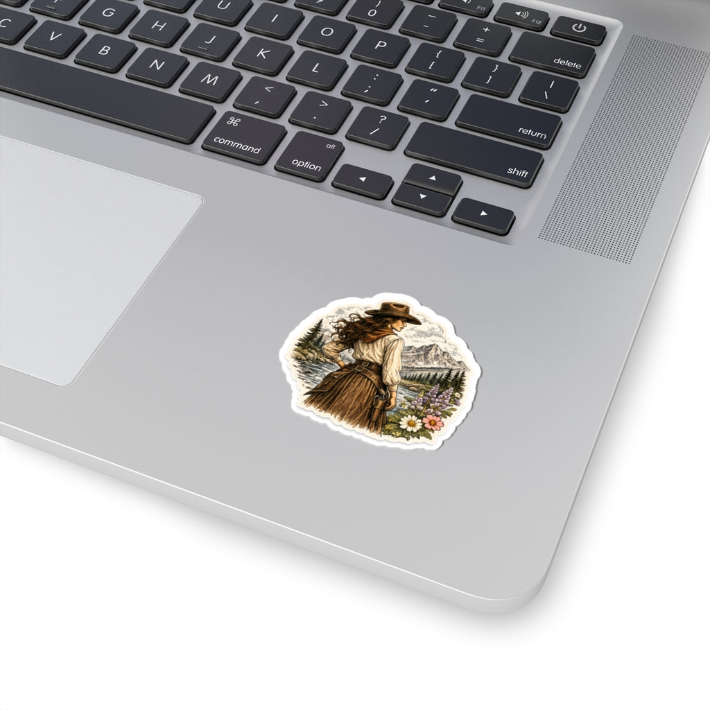 Vintage Western Cowgirl Sticker — 3 inch Matte