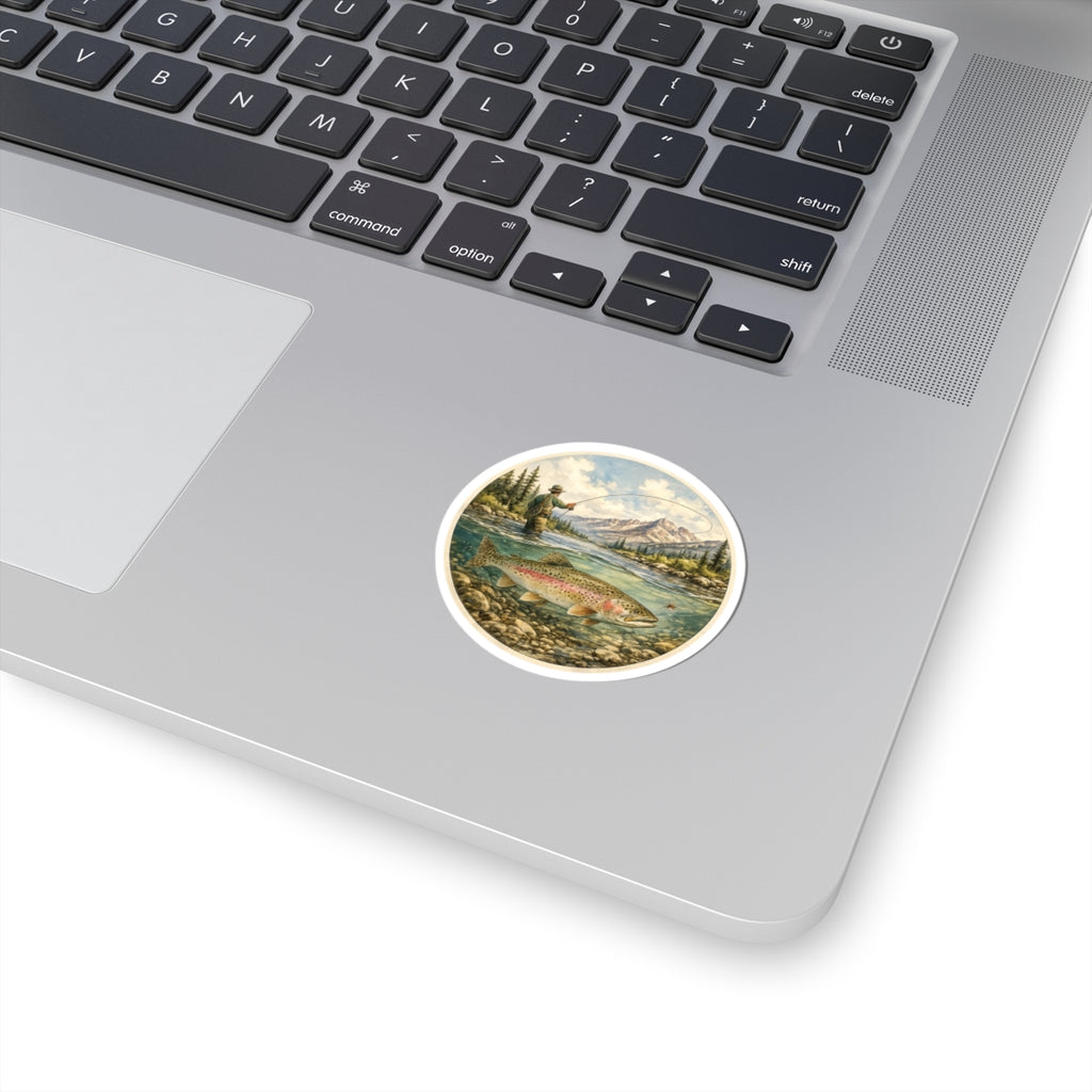 Trout Fly Fishing Sticker — 3 inch Matte