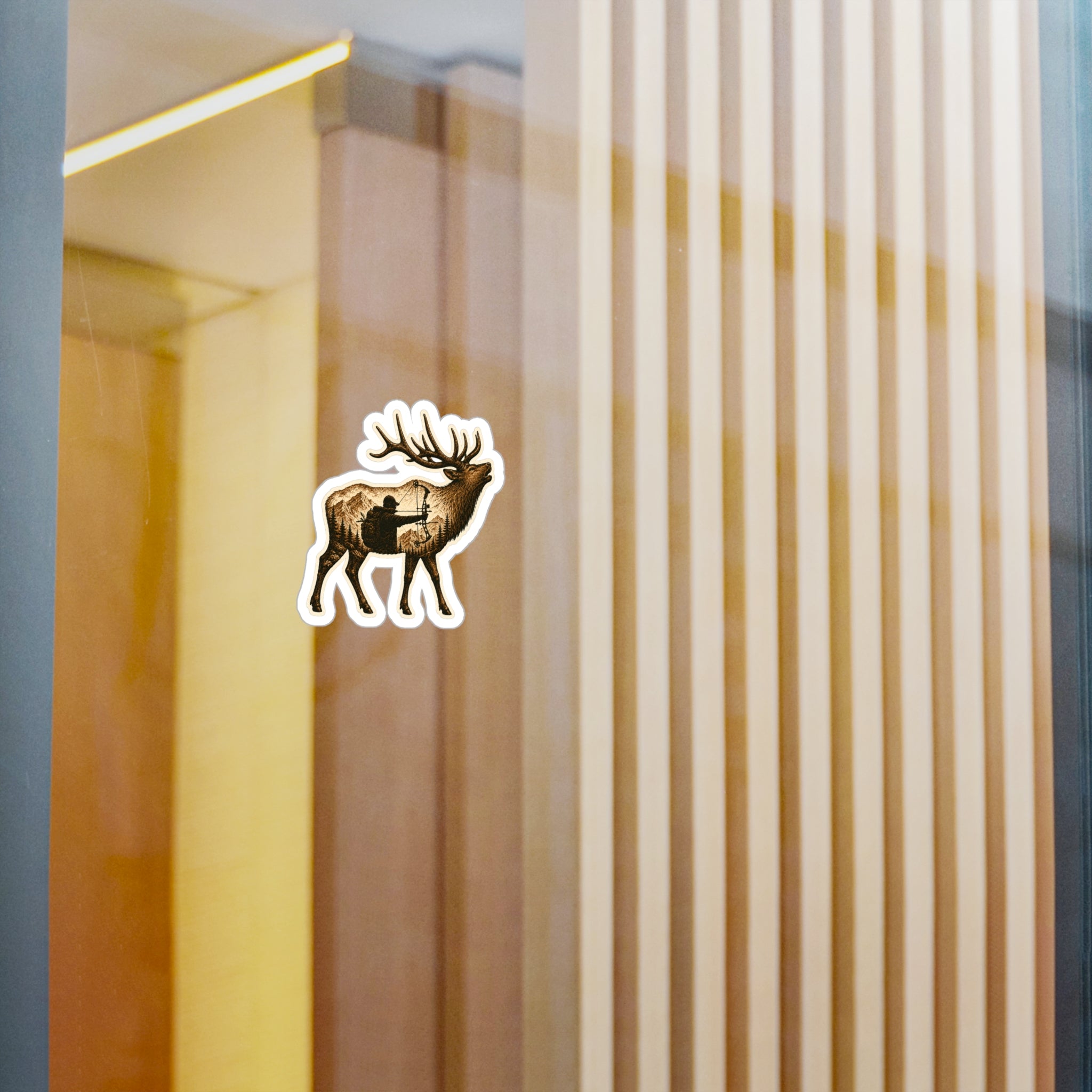 Water Resistant Bull Elk Archery Sticker — 3 inch glossy