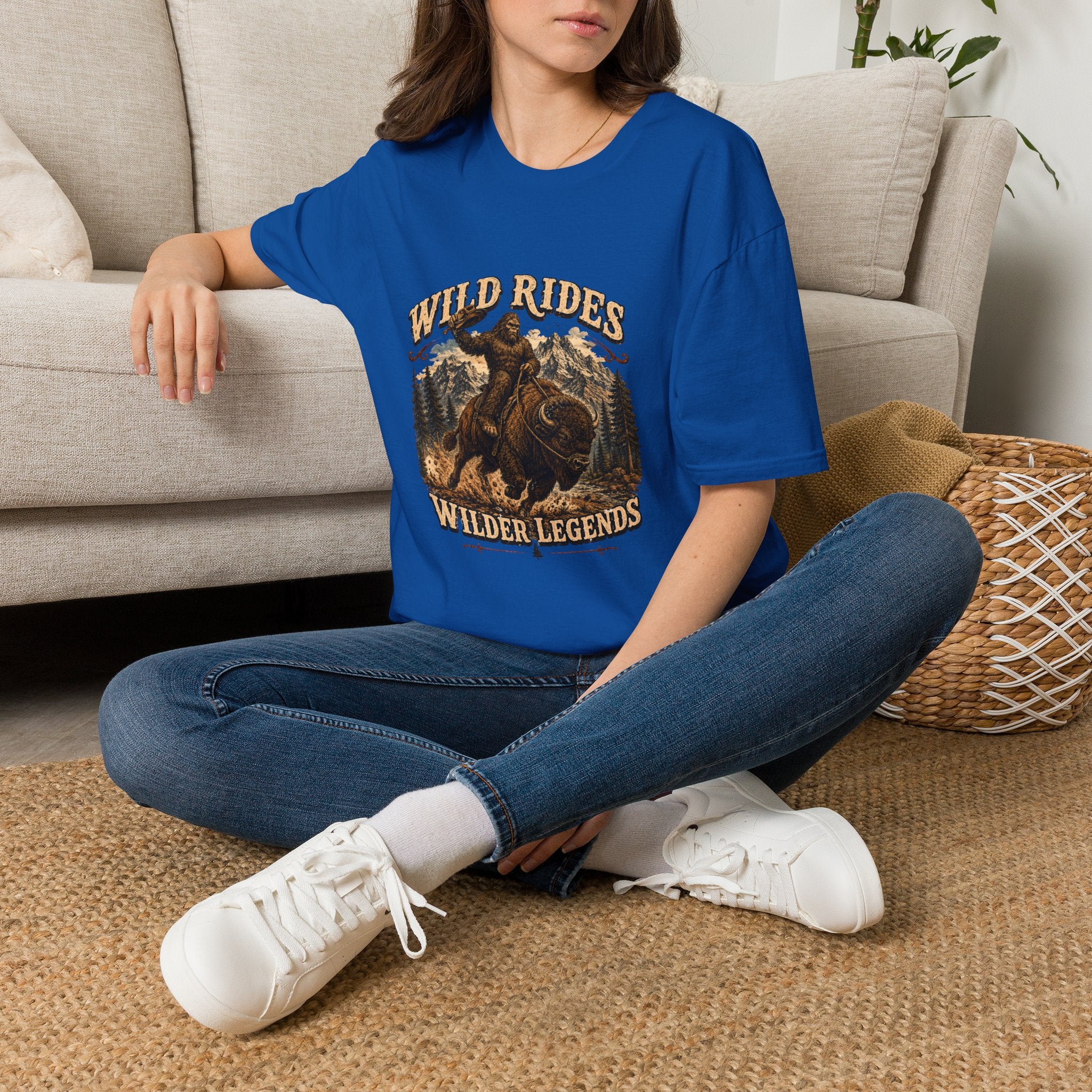 Wild Rides, Wilder Legends — Sasquatch Bison RiderGraphic Tee