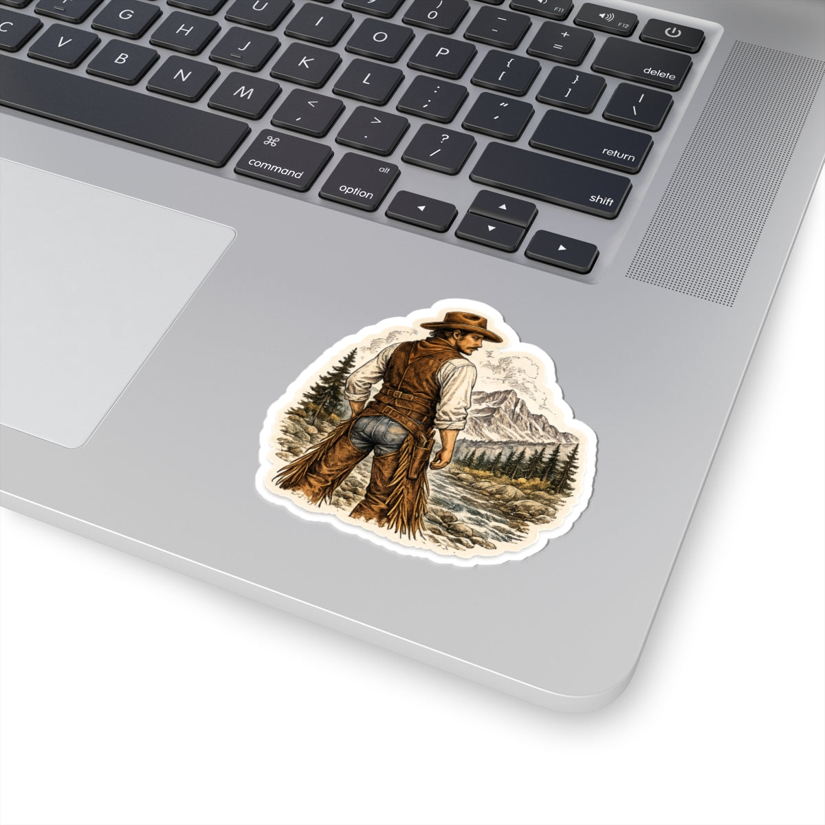 Cowboy in the Rockies Sticker — 3 inch Matte