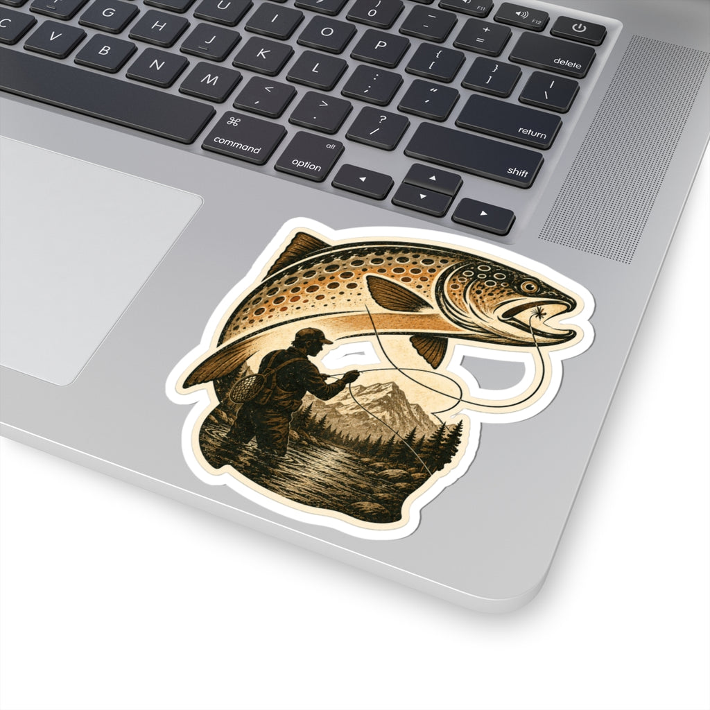 Mountain Fly Fishing Trout Sticker – Male 3 inch Matte