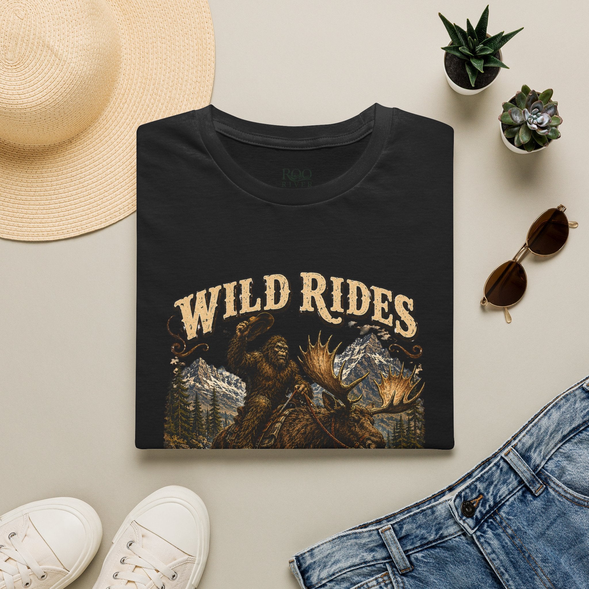 Wild Rides, Wilder Legends Bigfoot & Moose Graphic Tee