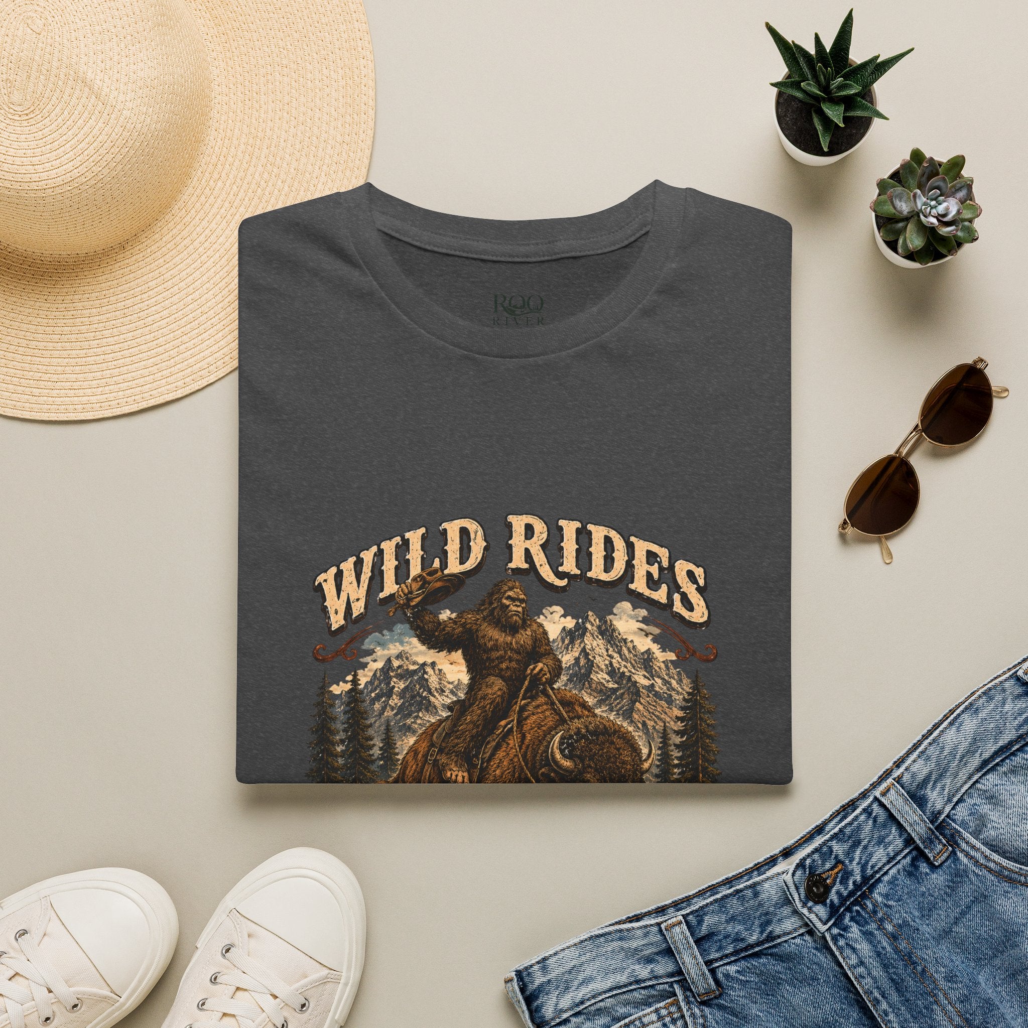 Wild Rides, Wilder Legends — Sasquatch Bison RiderGraphic Tee