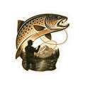 Mountain Fly Fishing Trout Sticker – Male 3 inch Matte