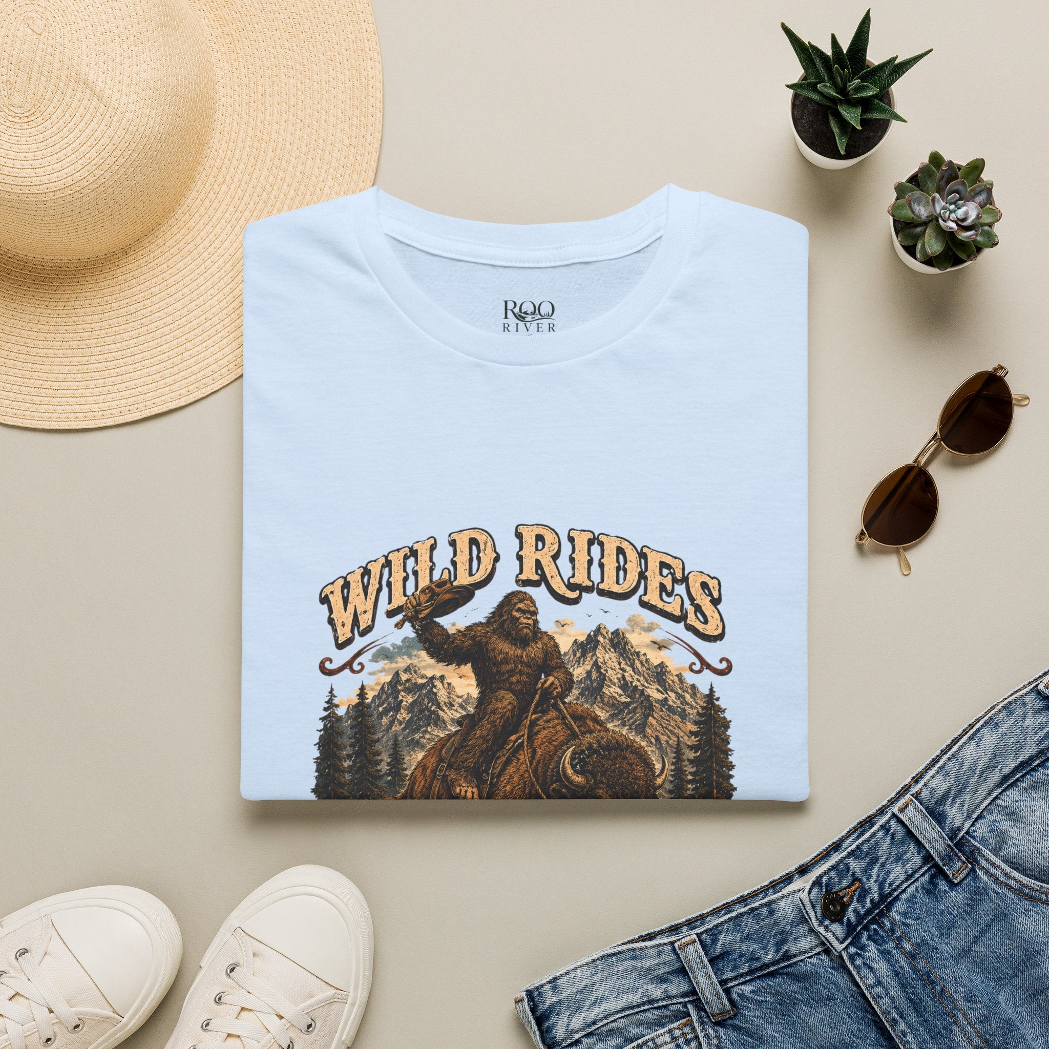 Wild Rides, Wilder Legends — Sasquatch Bison RiderGraphic Tee