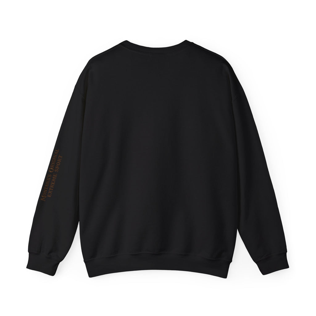 Wild Rides, Wilder Legends — Sasquatch Bison Rider, Crewneck Sweatshirt