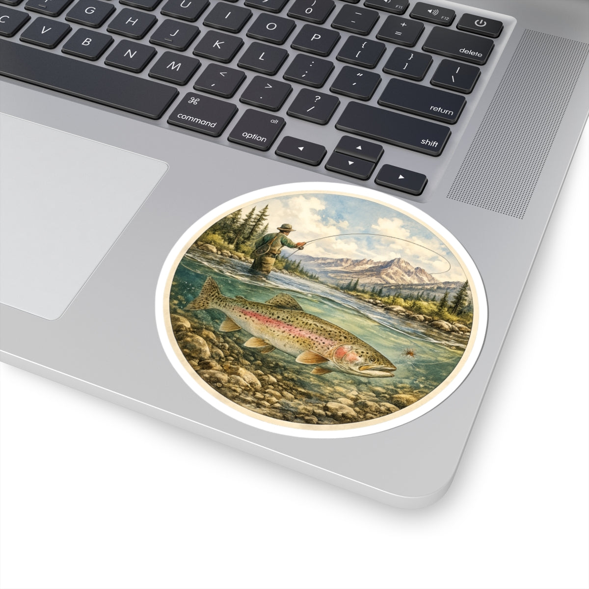 Trout Fly Fishing Sticker — 3 inch Matte