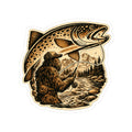 Sasquatch Fly Fishing Trout Sticker — 3 inch Glossy
