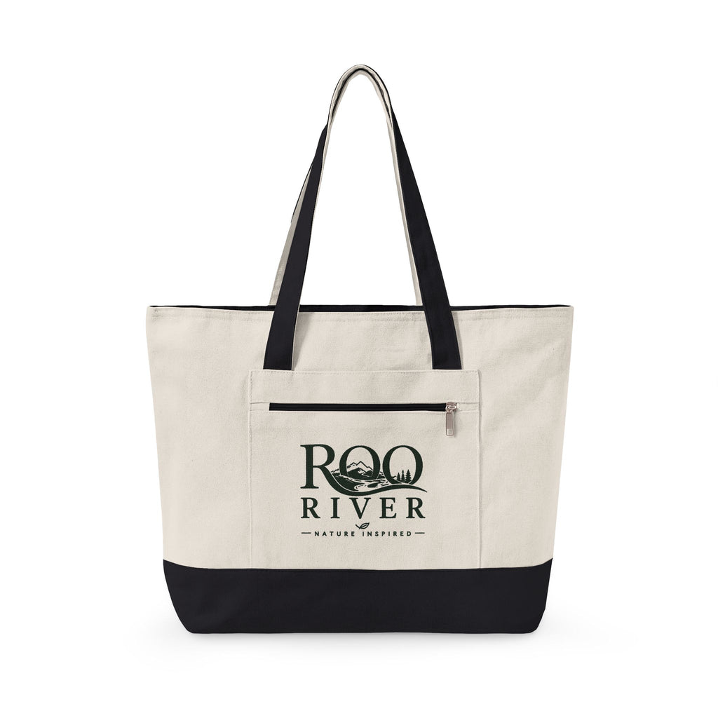 Zippered Canvas Tote
