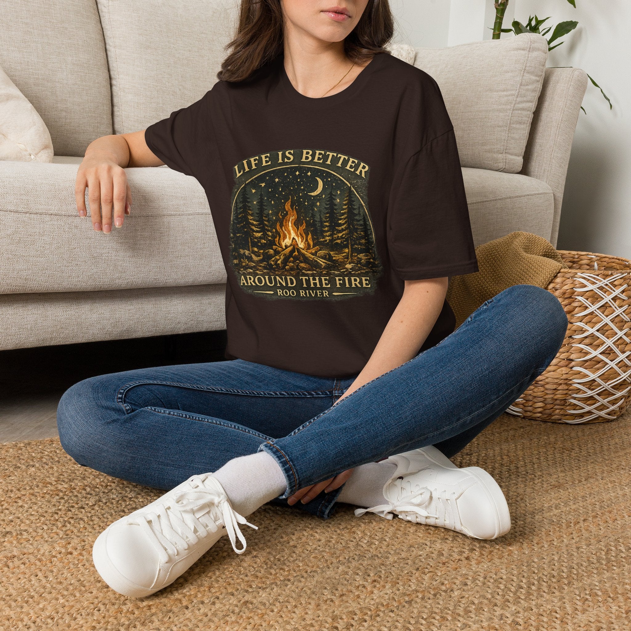 Campfire T-Shirt — "Life Is Better Around The Fire" Cozy Outdoor Graphic Tee