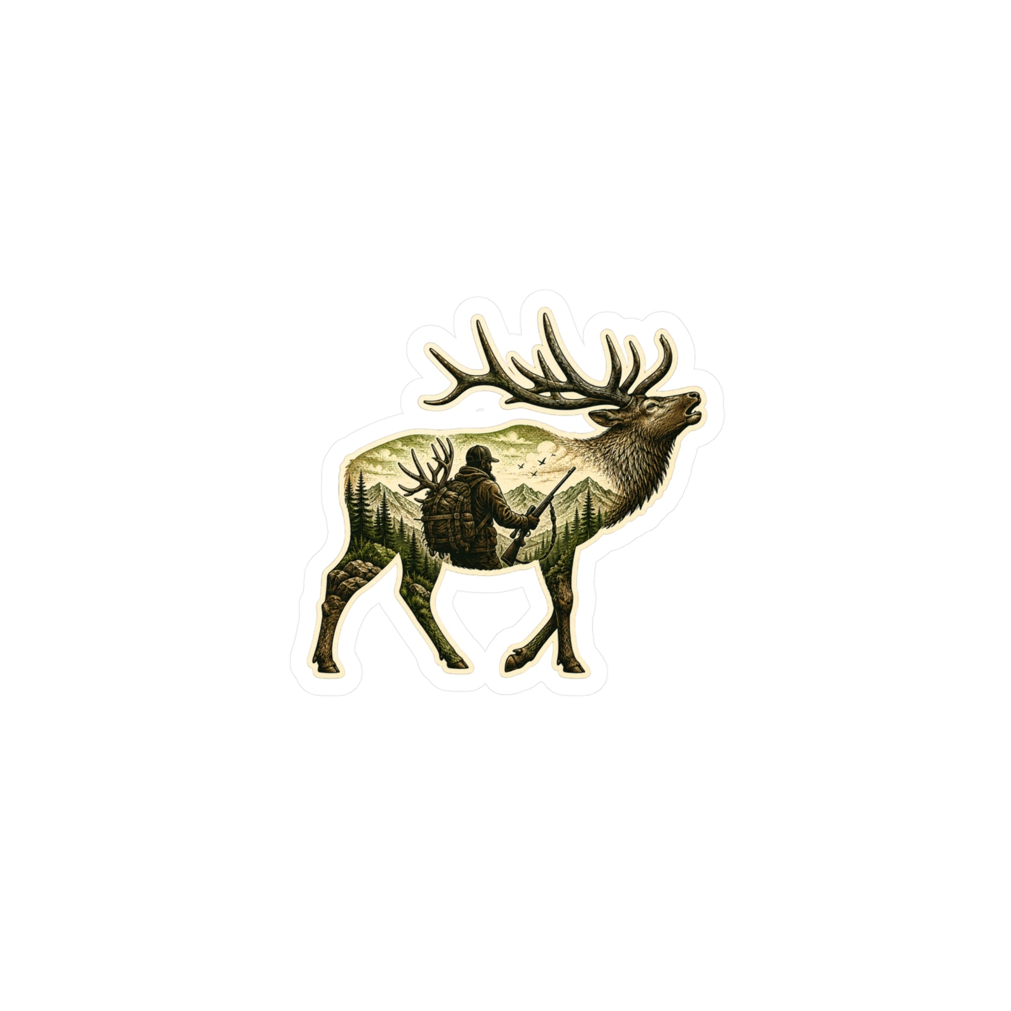 Bull Elk Hunter  Sticker — 3 inch
