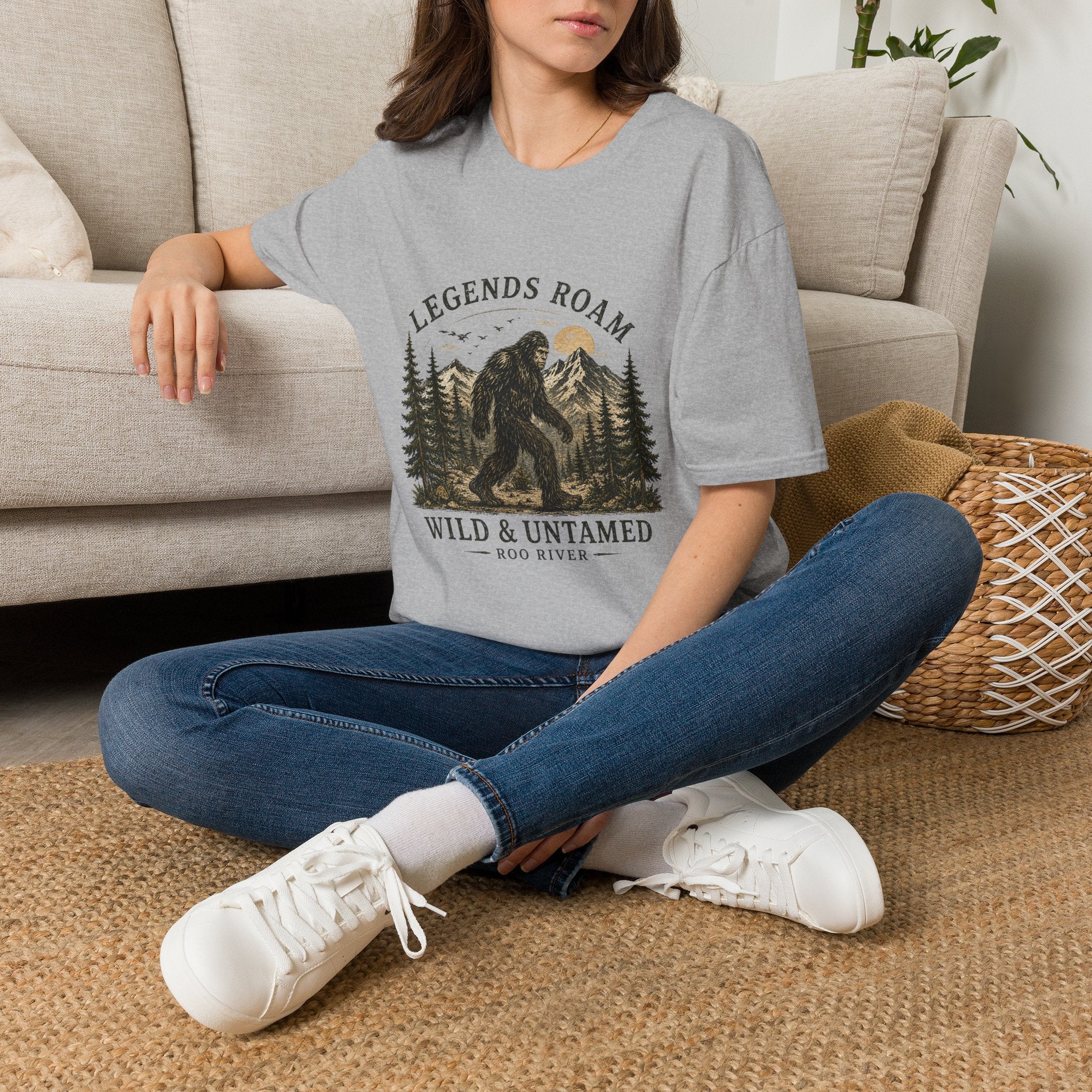 T-Shirt — 'Legends Roam' Bigfoot Graphic Tee | Wild & Untamed Nature Design