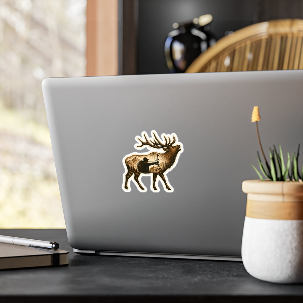 Water Resistant Bull Elk Archery Sticker — 3 inch glossy