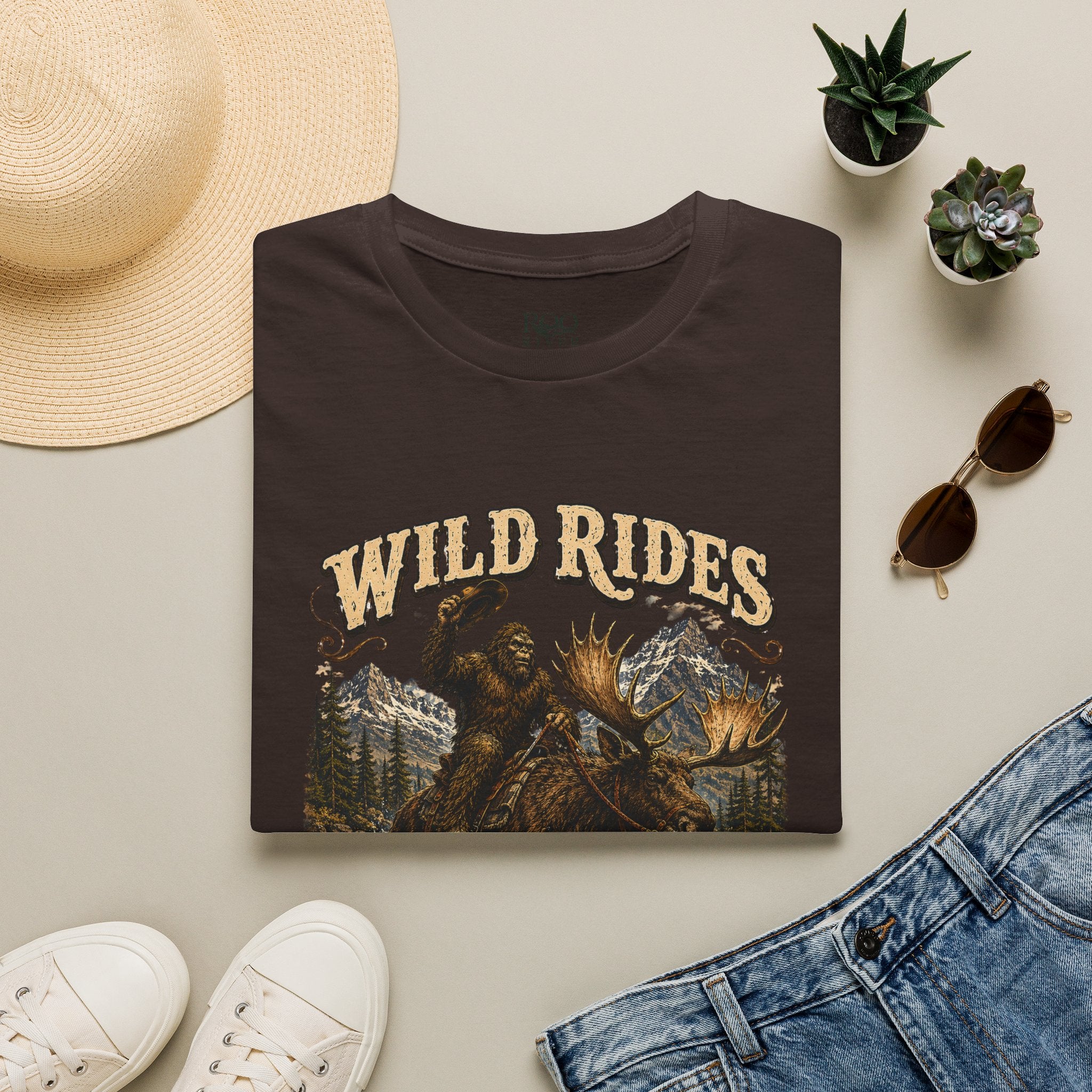 Wild Rides, Wilder Legends Bigfoot & Moose Graphic Tee