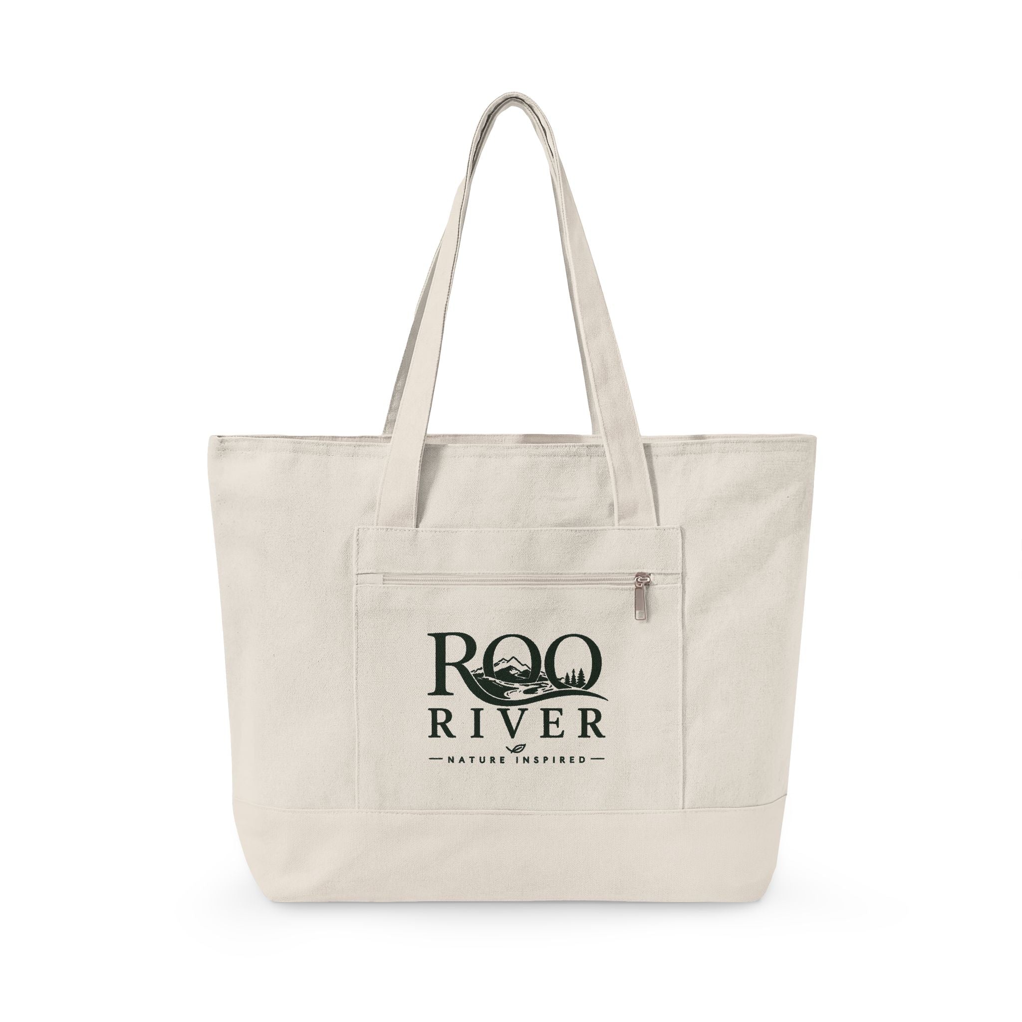 Zippered Canvas Tote