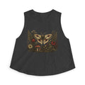 Moth & Wildflower Crop Top — Boho Nature Graphic Tank
