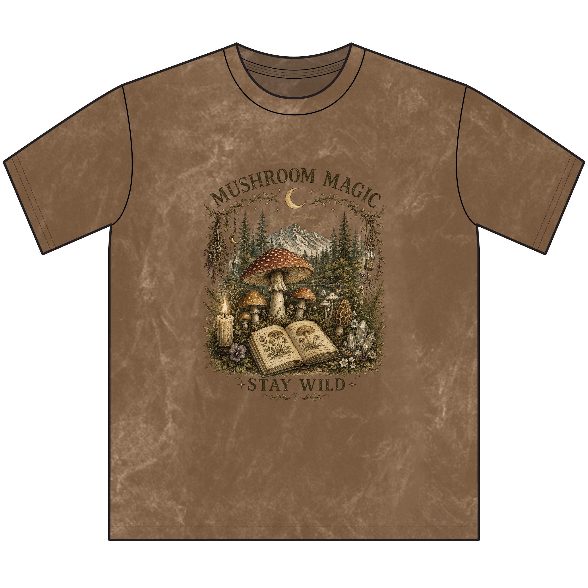Kait's Hidden Hollow Vintage Tee — "Stay Wild" Forest Spell Graphic Shirt