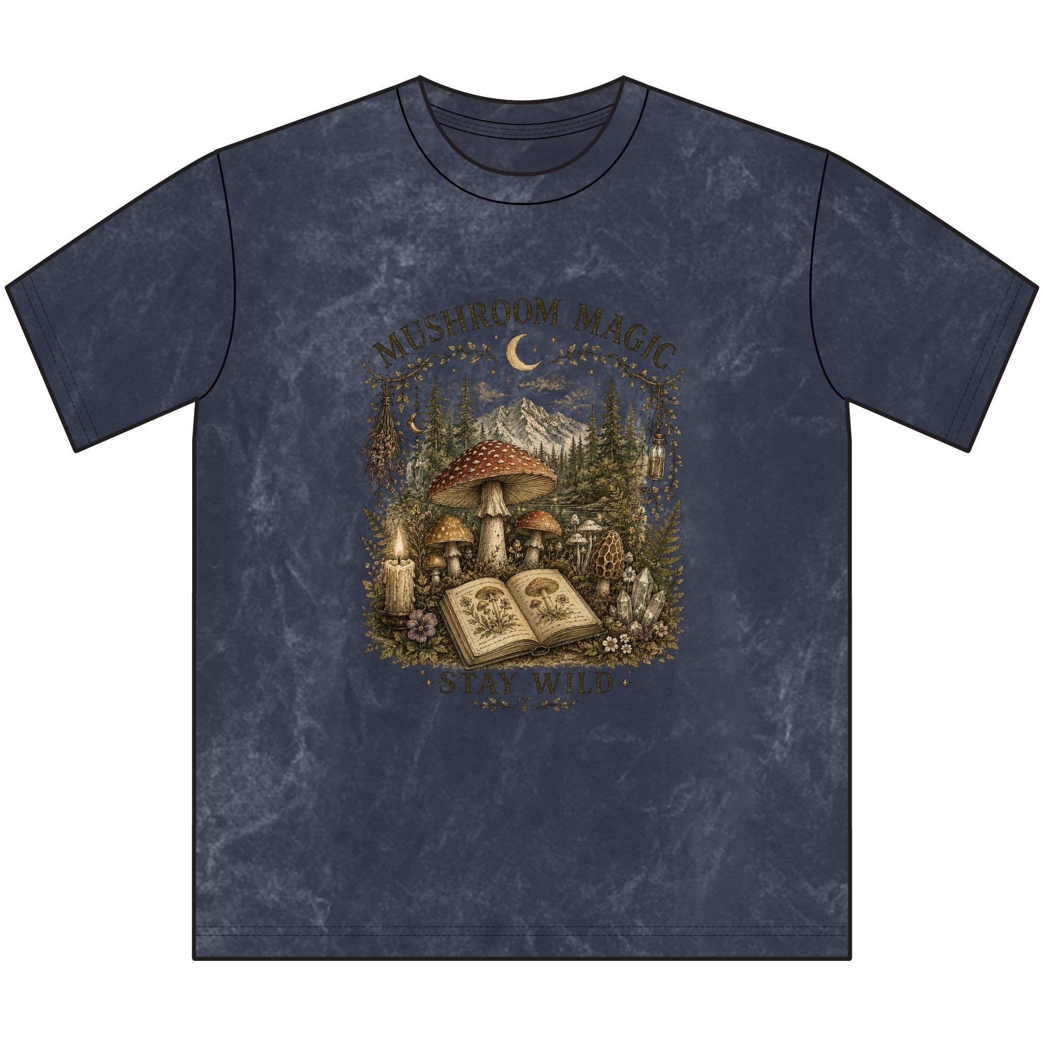 Kait's Hidden Hollow Vintage Tee — "Stay Wild" Forest Spell Graphic Shirt