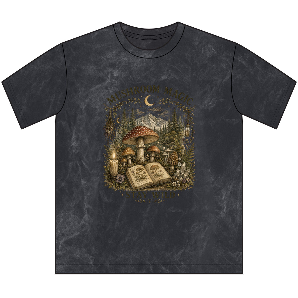 Kait's Hidden Hollow Vintage Tee — "Stay Wild" Forest Spell Graphic Shirt