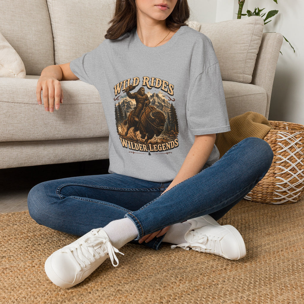 Wild Rides, Wilder Legends — Sasquatch Bison RiderGraphic Tee