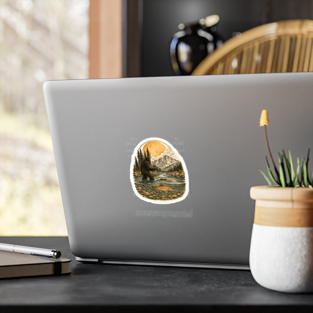 Sasquatch Fly Fishing Sticker — 3 inch Matte