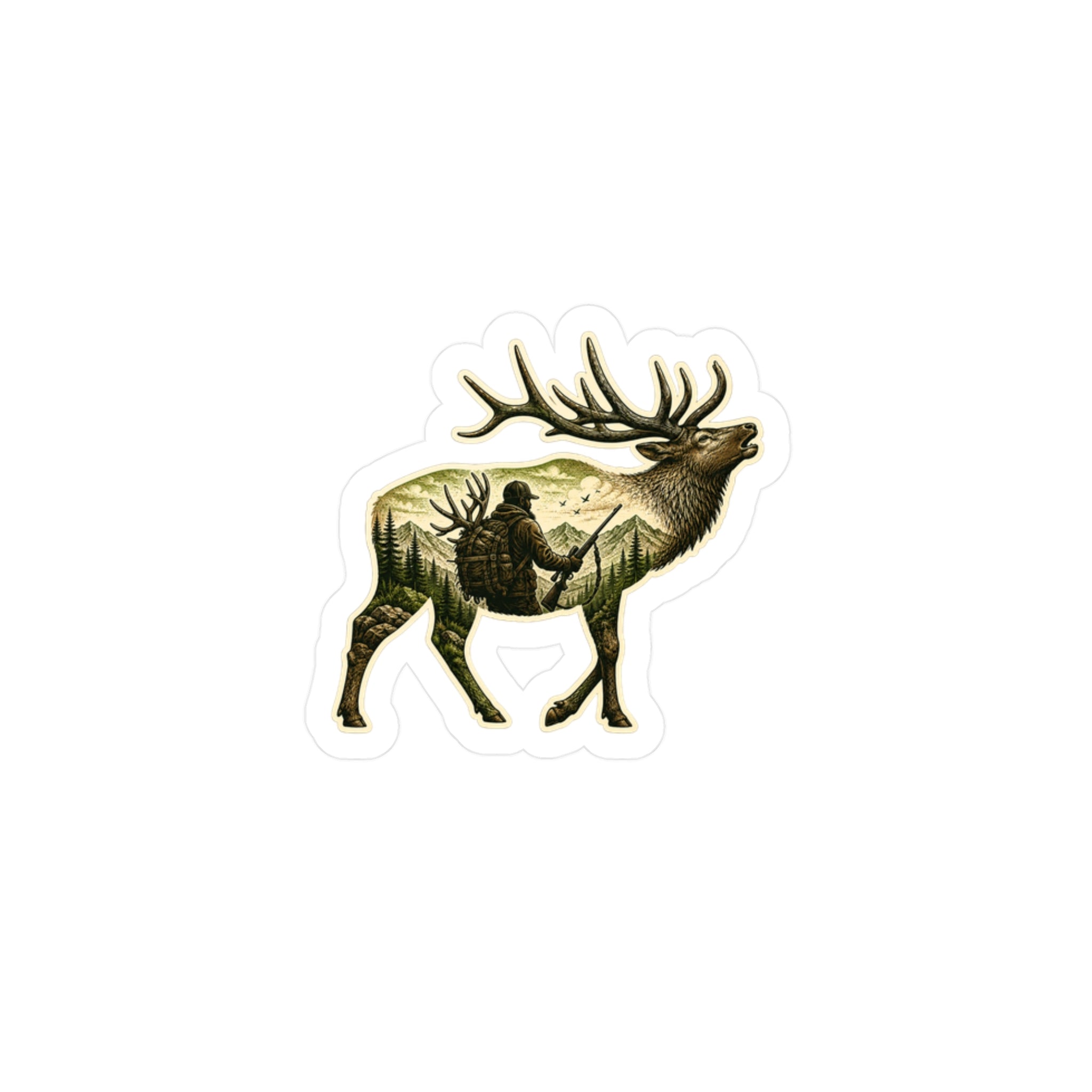 Bull Elk Hunter  Sticker — 3 inch