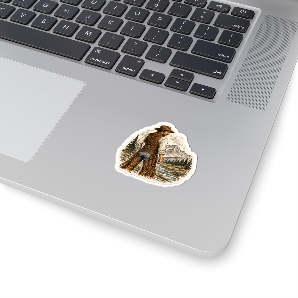 Cowboy in the Rockies Sticker — 3 inch Matte