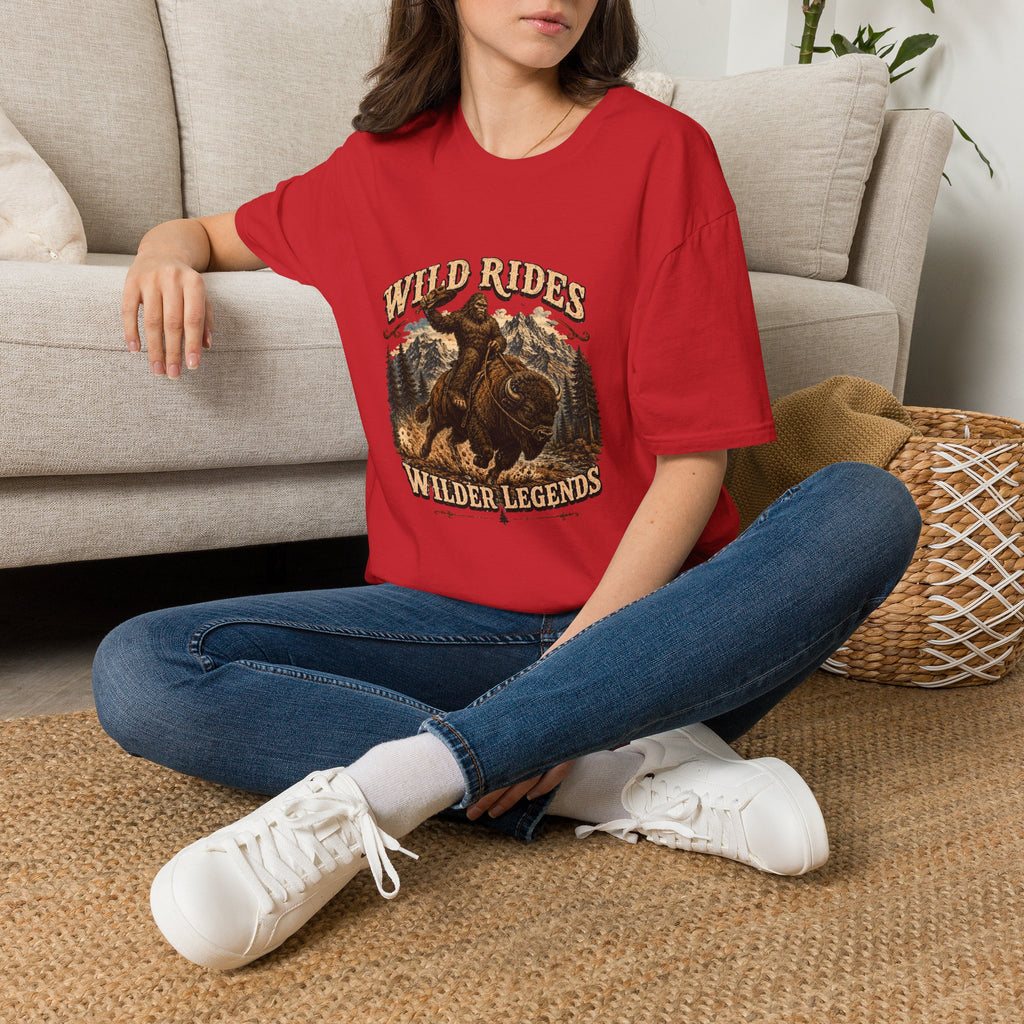 Wild Rides, Wilder Legends — Sasquatch Bison RiderGraphic Tee
