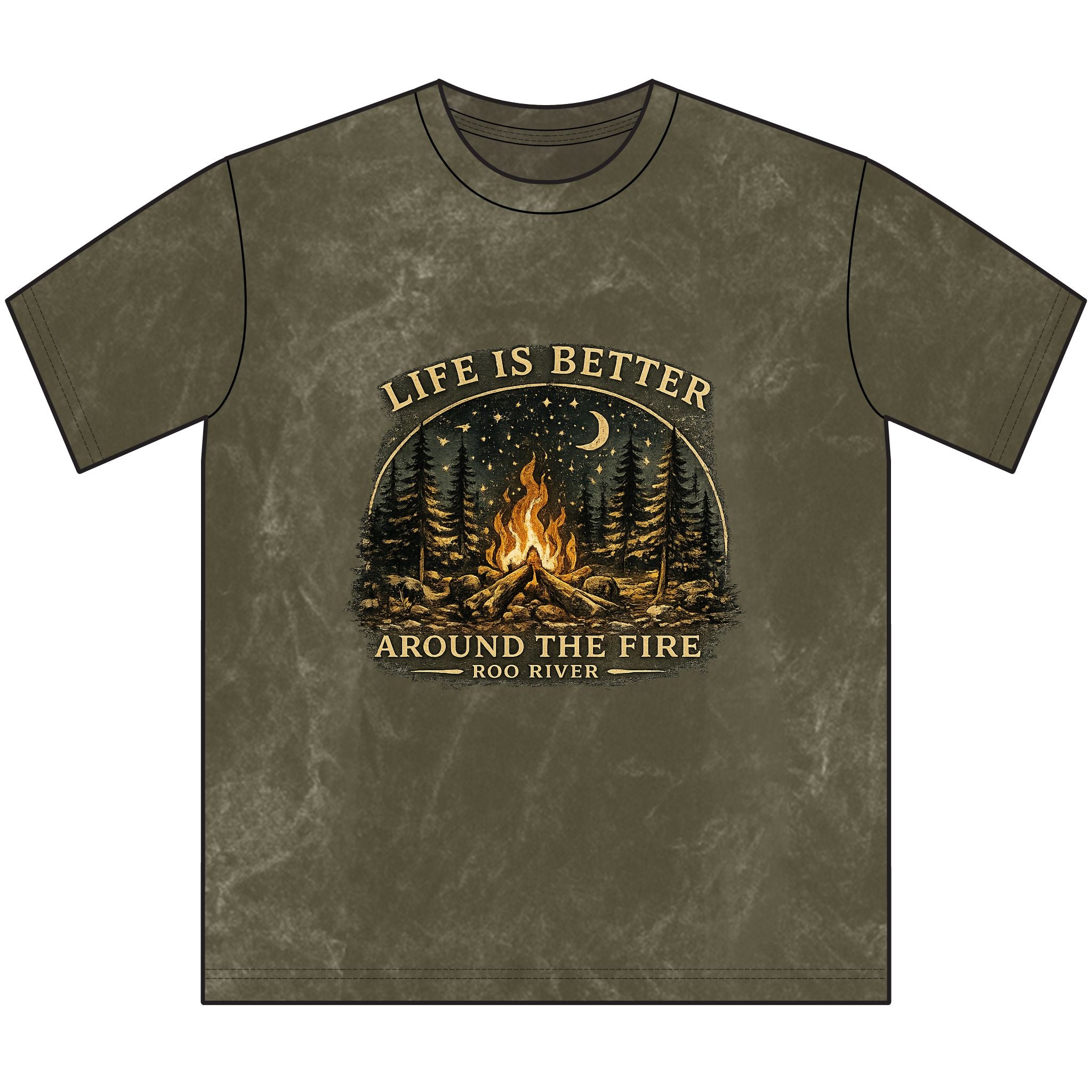 Campfire Graphic Tee — "Life Is Better Around the Fire" Vintage Outdoor T‑Shirt