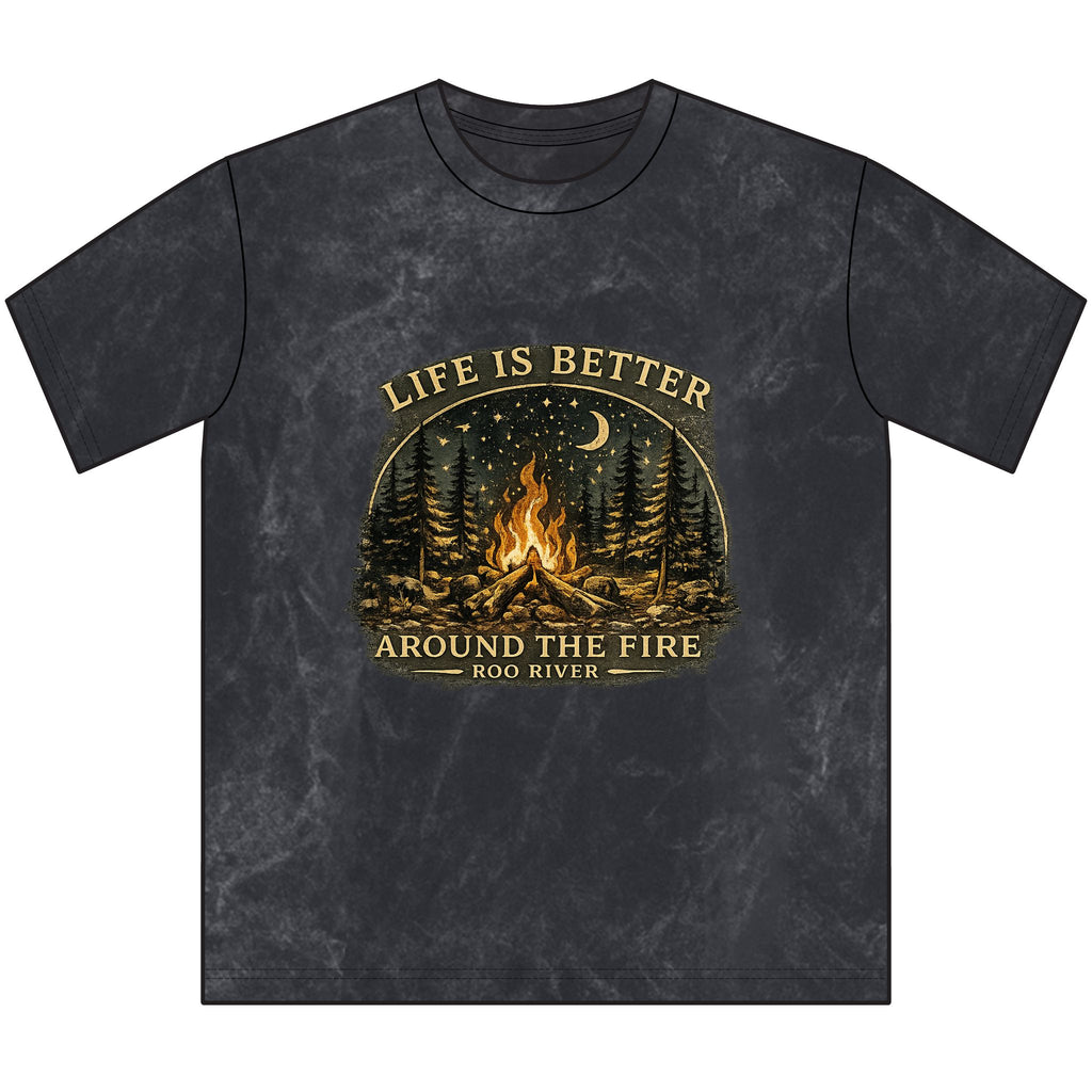 Campfire Graphic Tee — "Life Is Better Around the Fire" Vintage Outdoor T‑Shirt