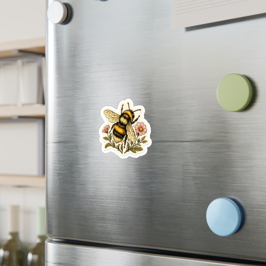 Bumblebee Floral Sticker — 3 inch Glossy