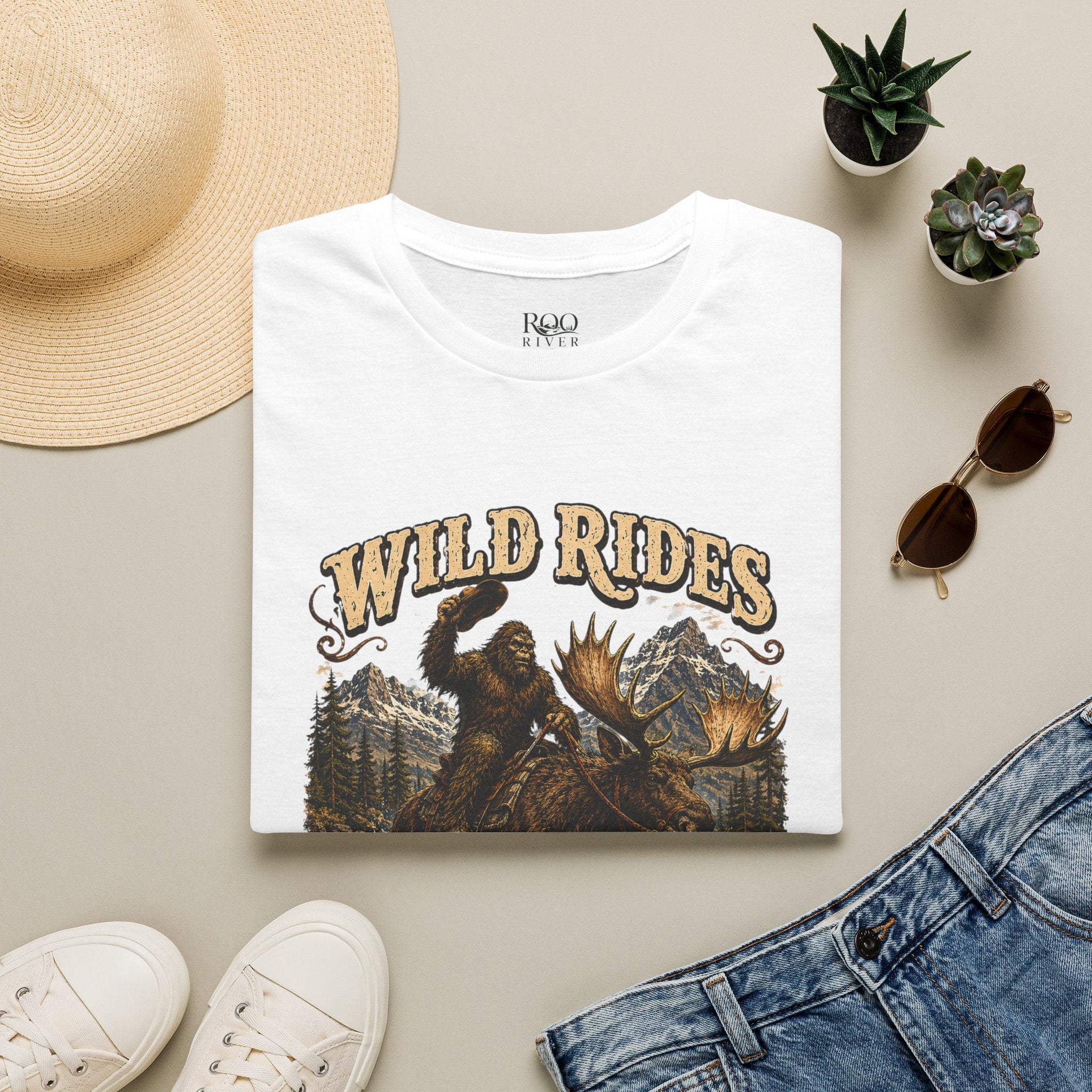 Wild Rides, Wilder Legends Bigfoot & Moose Graphic Tee