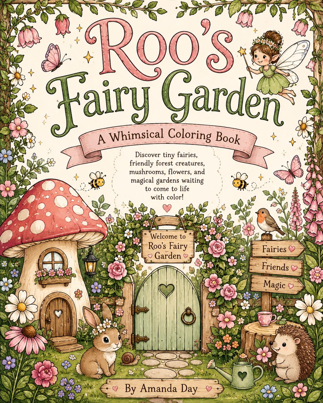 Fairy Garden Coloring Book — Roo's Fairy Garden: A Whimsical Woodland Coloring Book for Kids & Adults