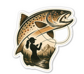 Mountain Fly Fishing Trout Sticker – Female 3 inch Matte