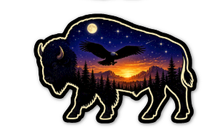 Midnight Bison Sticker 3 inch