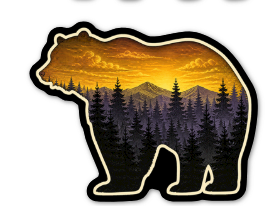 Golden Mountain Bear Sticker - 3 inch