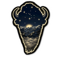Midnight Mountain Bison Skull Sticker 3 inch