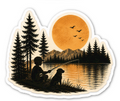 Little Angler & Lab Sunset Sticker