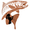 River Run Woman Fly Angler Sticker