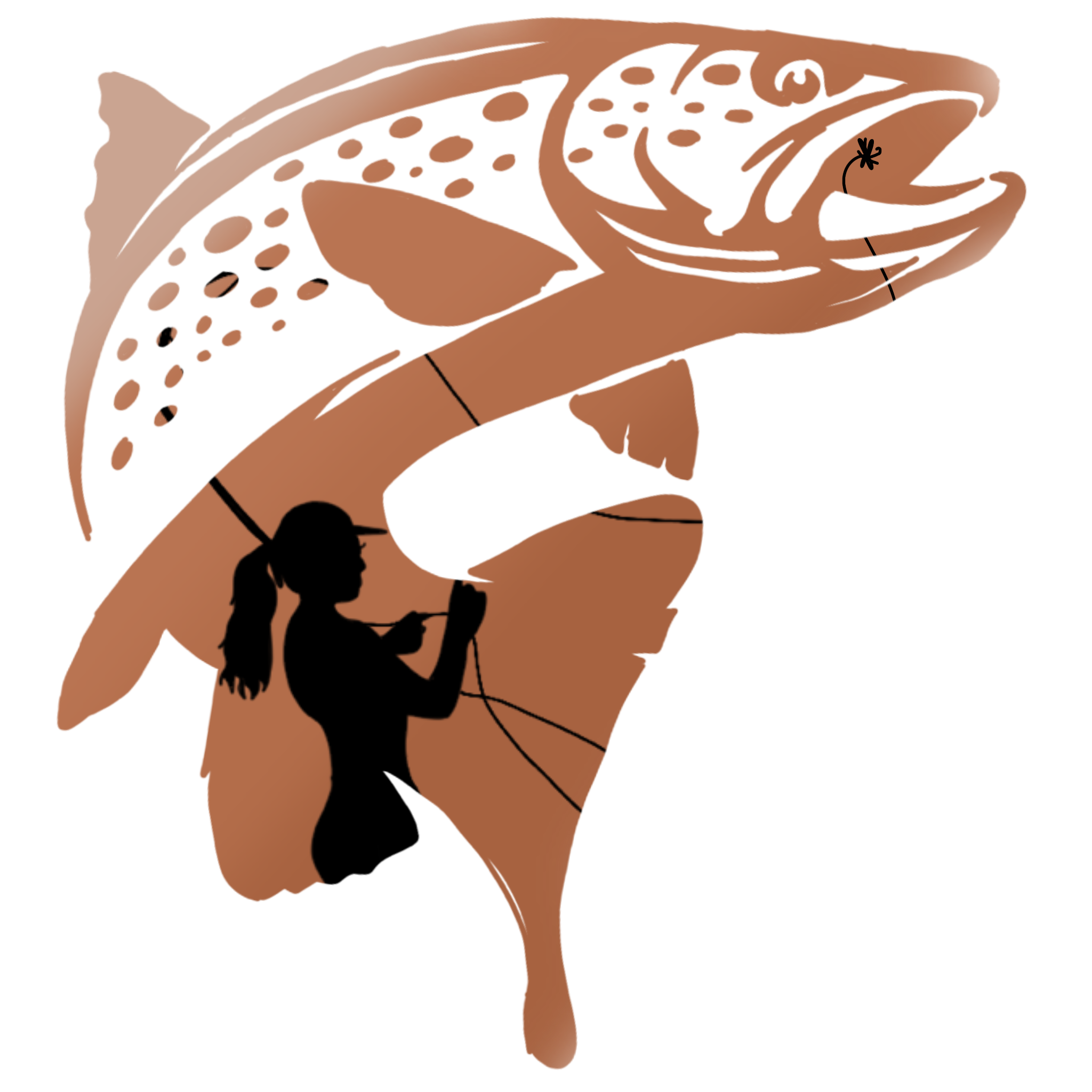 River Run Woman Fly Angler Sticker