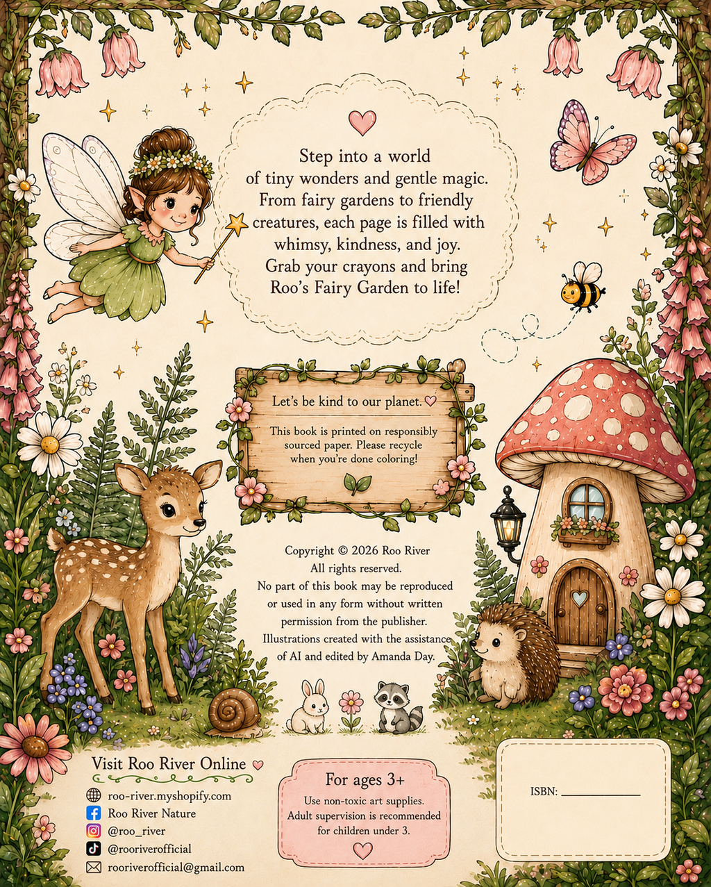 Fairy Garden Coloring Book — Roo's Fairy Garden: A Whimsical Woodland Coloring Book for Kids & Adults
