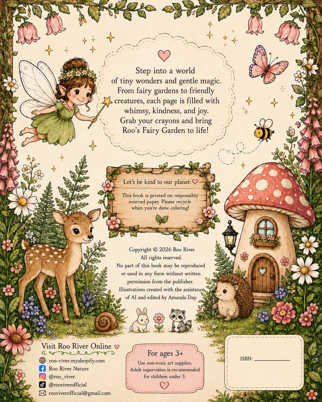 Fairy Garden Coloring Book — Roo's Fairy Garden: A Whimsical Woodland Coloring Book for Kids & Adults